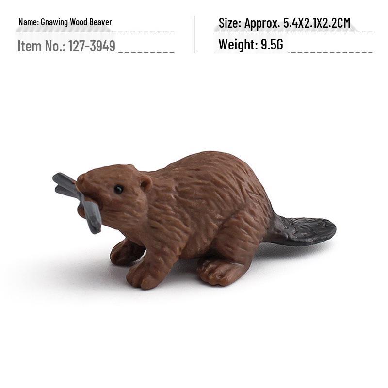 Wildtier-Modellset für Kinder: Rentier, Polarfuchs, Braunbär, Luchs, Biber, Weißkopfseeadler, Malaiischer Tapir