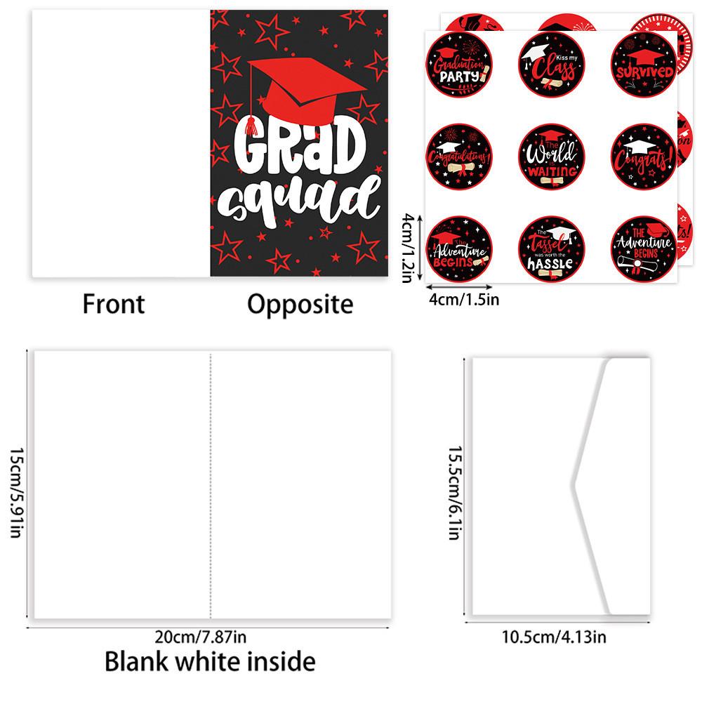 Graduation Themed Season Campus Party Paper Greeting Card Sticker Envelope Set