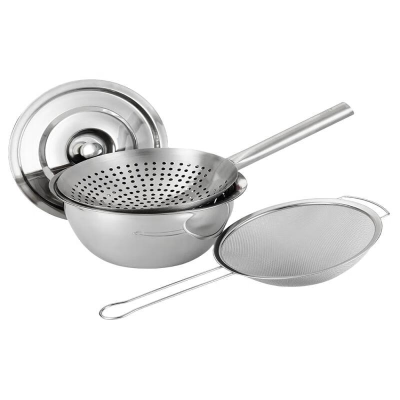 Stainless Steel Oil Pot Set with Lid and Strainer