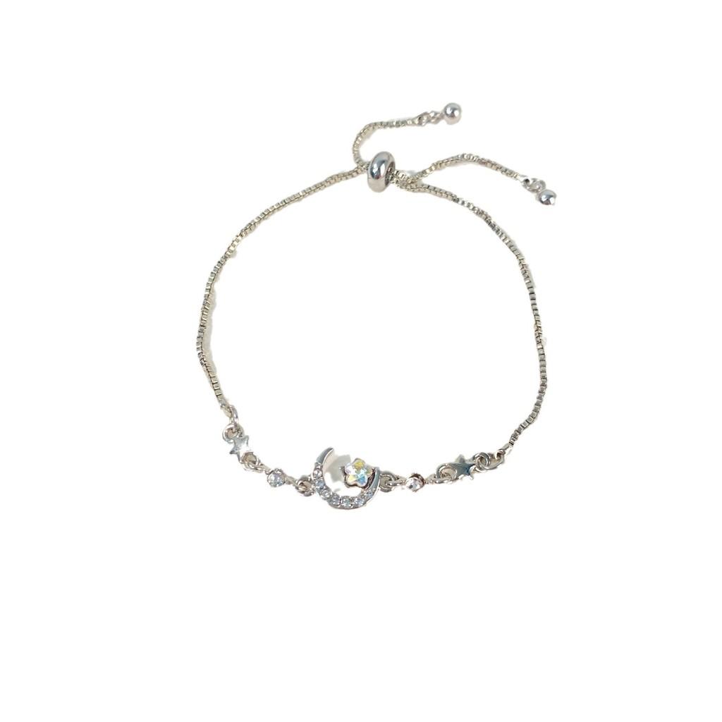 And Moon Elegant Star Crystal Bracelet For Women Chic Zircon Alloy Jewelry