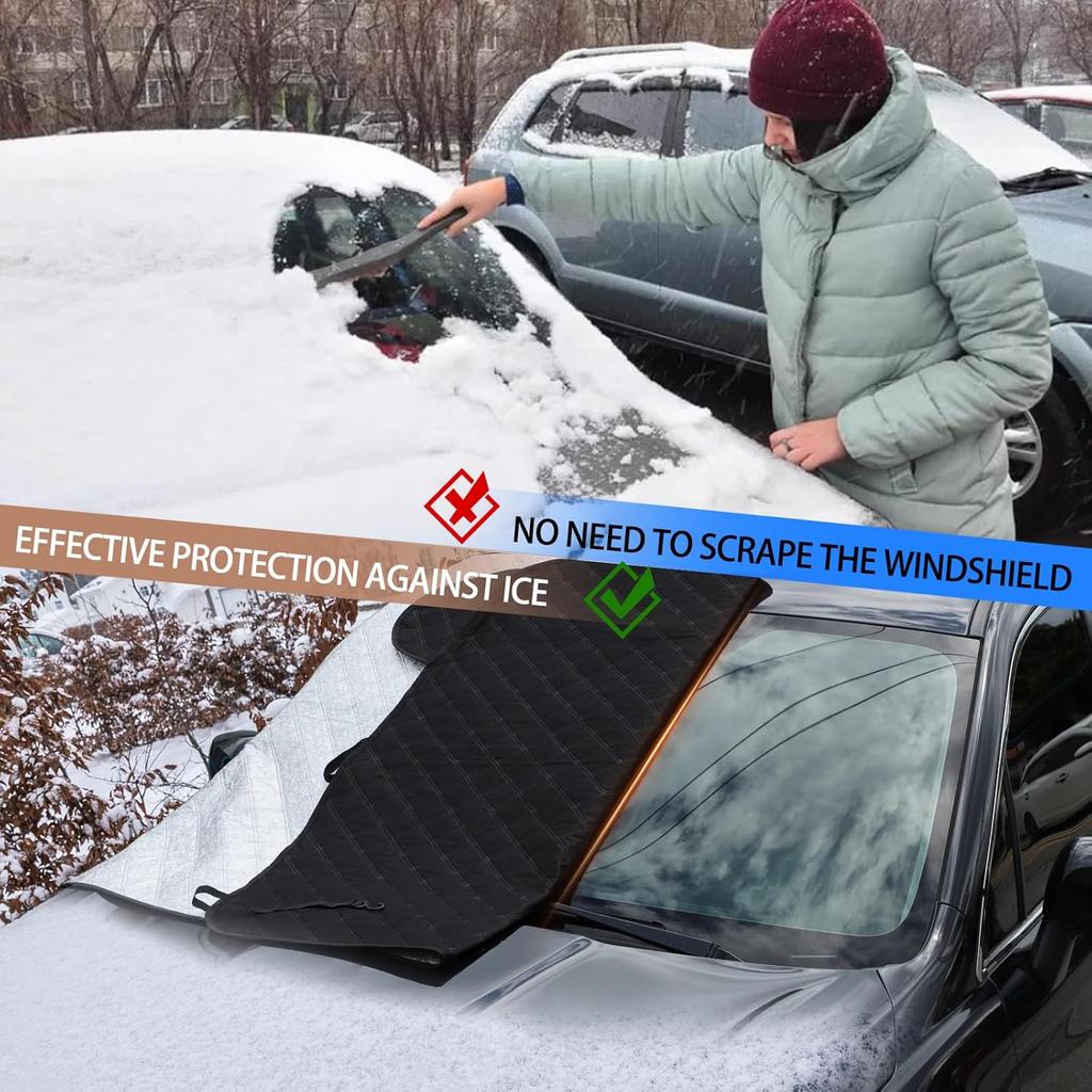 Windshield Snow Cover Fit for Subaru Forester 2013-2018, Front Windshield Cover for Ice and Snow, Auto Extra Thick Windshield Ice Cover Protects