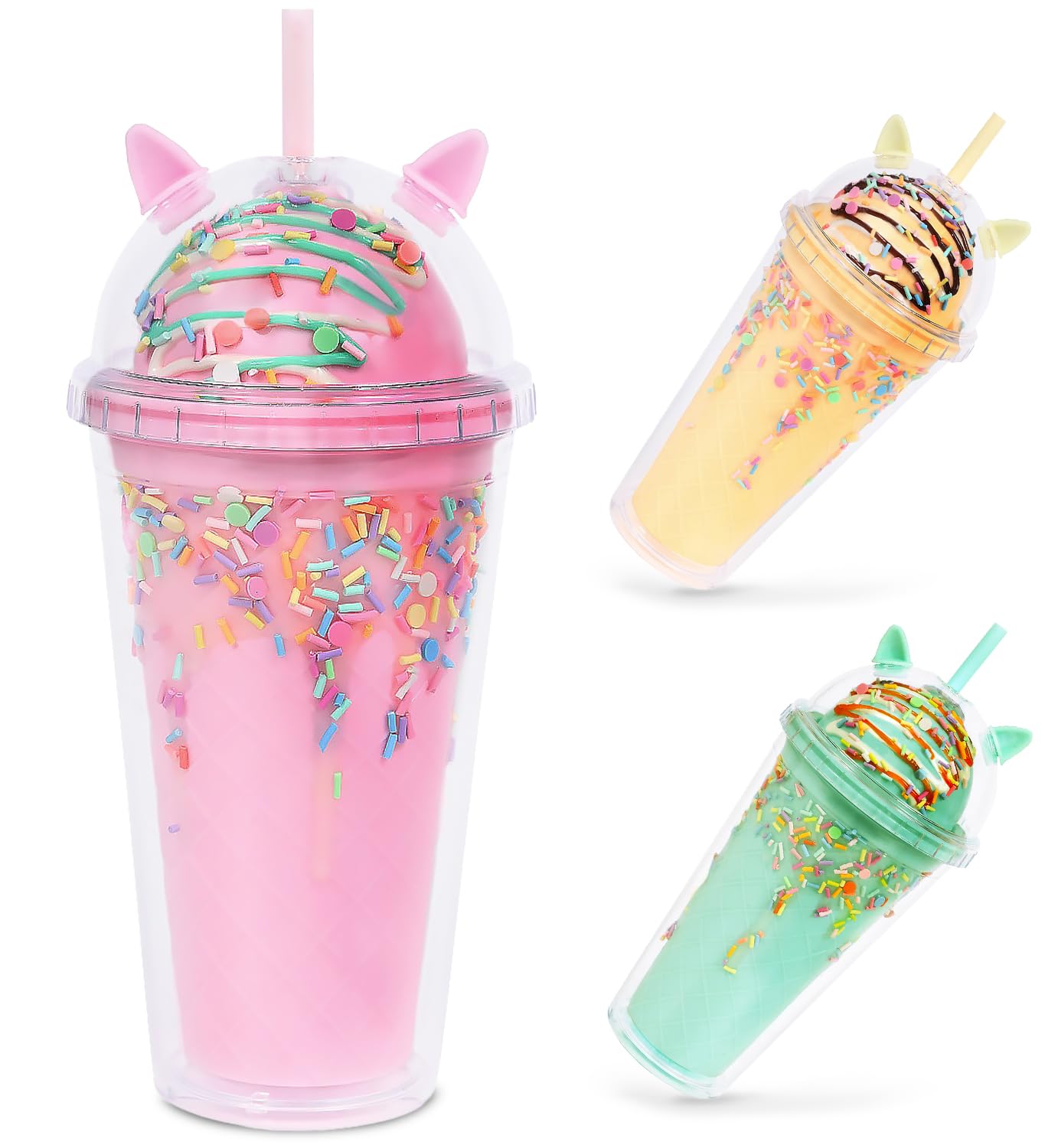 

Тамблер с крышкой и большой удобной моей пластиковой чашкой с соломинкой соломинкой, 500 мл, вместимость, непроливающийся, чистый, милый, красочный, бутылка, (розовый) розовый