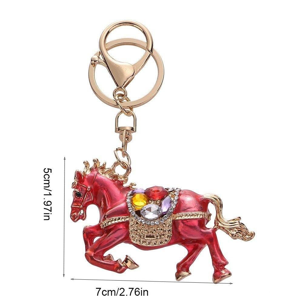 Three-dimensional Horse Keychain Oil Painting Bag Hanging Ornaments Bag Pendant Car Key Chain  Men