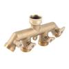 G3 4 Ottone 4 Vie Divisore per Tubo da Giardino Valvola a Sfera Adattatore per Tubo Connettore Valvola Rubinetto Acqua