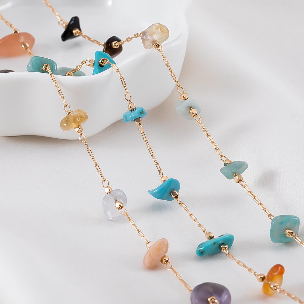 2Meters 1Meter Black Irregular Gravel Stone Necklace Chain Imitatied Pearl Copper Chains DIY Boho Necklace Jewelry Making Supply