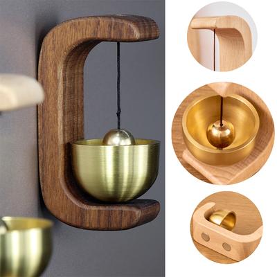 Magnetic Wood Doorbell Chime Hanging Wooden Wind Chimes Copper Bell Walnut Doorbells Vintage Door Bell Home Decorations