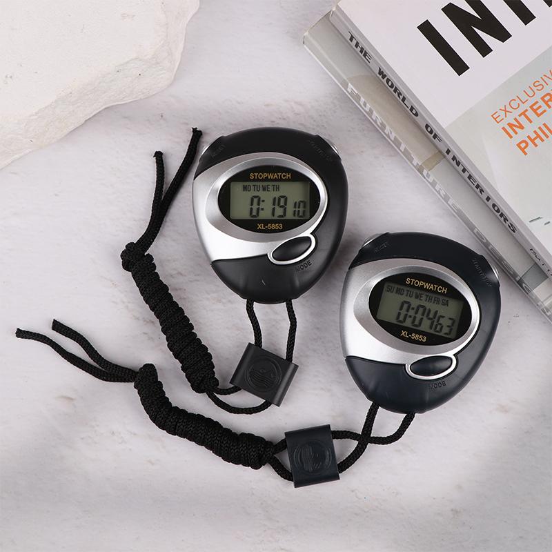 Ręczny Stoper Sportowy Licznik Wodoodporny Cyfrowy Wyświetlacz LCD Chronometr Timer Fitness Do Pływania Biegania Treningu Sportowego