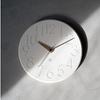 Interform Smooth Wall Clock CL-4168, White Wood with Gold Accents, 30.5cm Diameter, Sweep Movement