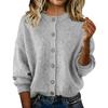 Women's Fashionable Casual Knitted Top Solid-Colour Long-Sleeved Cardigan Jacket