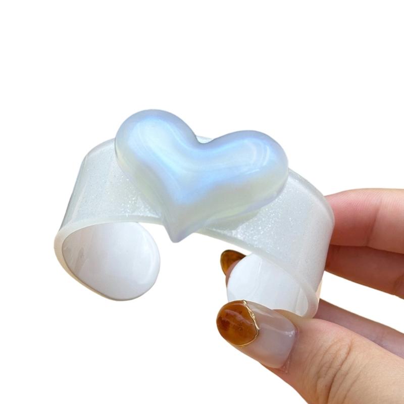 Модный Регулируемый Открытый Браслет-Браслет Желейное Персиковое Сердце Модные Акриловые Украшения Для Женщин Аксессуары