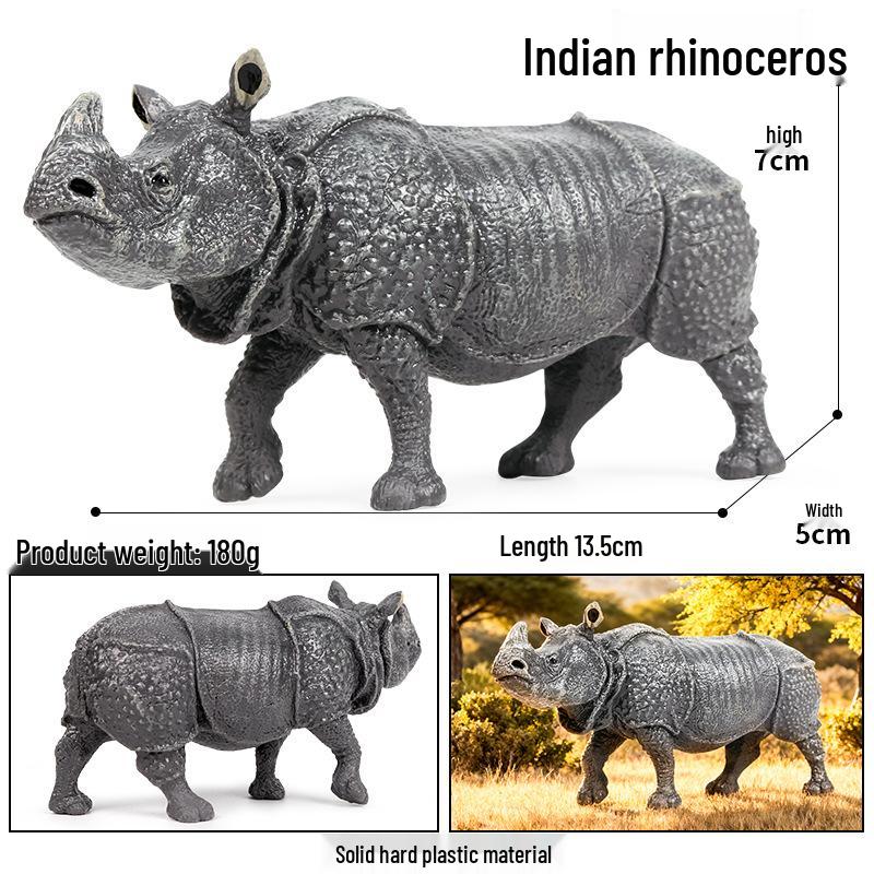 Children's Cognitive Animal Model Toy: Yellow Cow, Buffalo, Rhinoceros, Zebu, Bison, Bull Figurine.