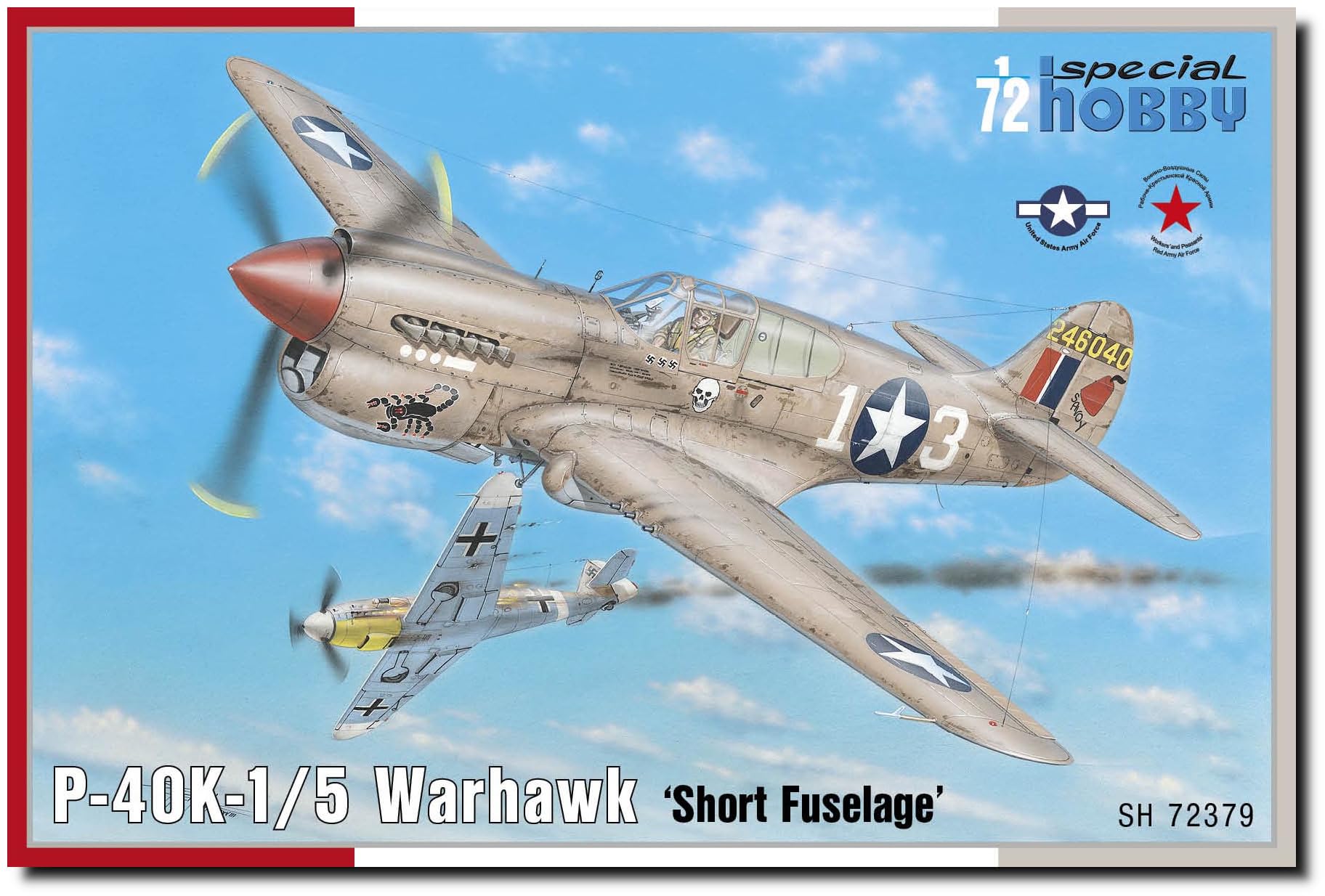 

Special Hobby 1/72 American Curtiss P-40K-1/5 Warhawk Fighter, Short-Body Type, Plastic Model, SH72379n