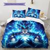 Son Goku Muster Bettwäsche, Steppbett Set Bettbezug Kissenbezug Zuhause Geburtstagsgeschenk (1 Bettbezug + 2 Kissenbezüge, ohne Füllung)