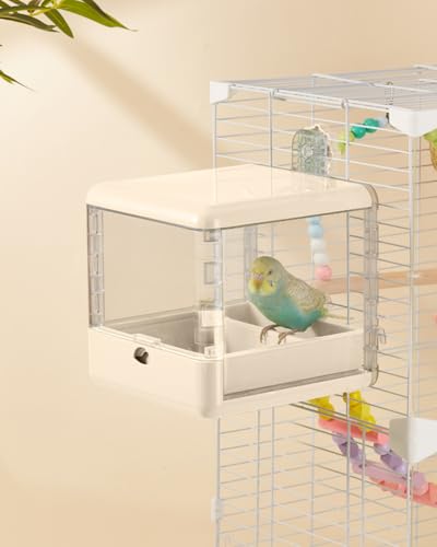 

Bird Bath for Parakeets, Birdcage Accessory, Hanging Bird Bath, Multifunctional, Easy Installation, Bird Supplies (White)