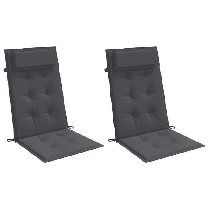 VidaXL High Back Chair Cushions Set of 2 Anthracite, Cushion, Chair Cushion, Seat Cushion 361874