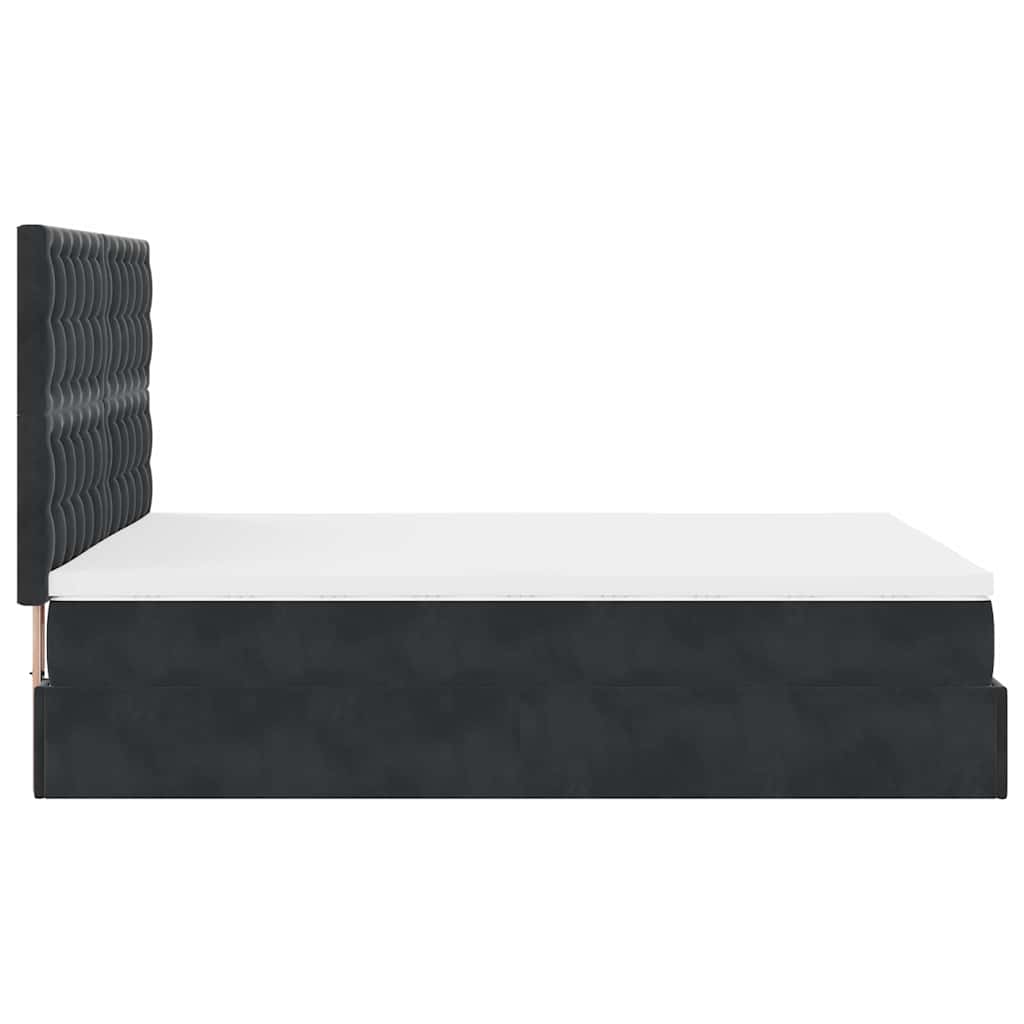 Ottoman Bed with Mattress Black 140 x 200 cm Velvet