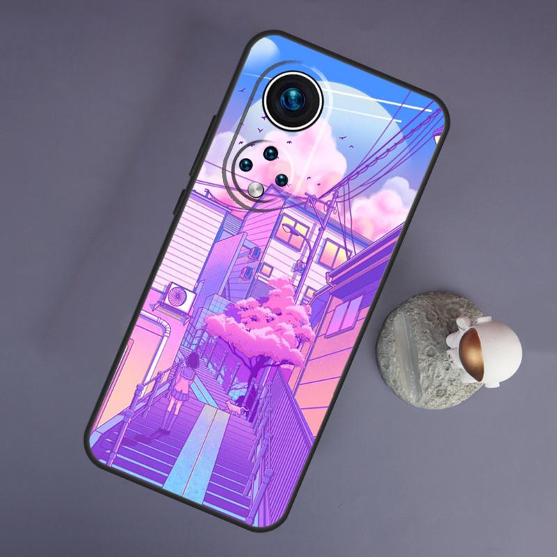 Pastel Japan Kyoto City For Huawei Honor Magic 5 Lite 70 50 X8 X9 a P20 P30 P40 P50 P60 Pro P Smart Nova 9 5T Case