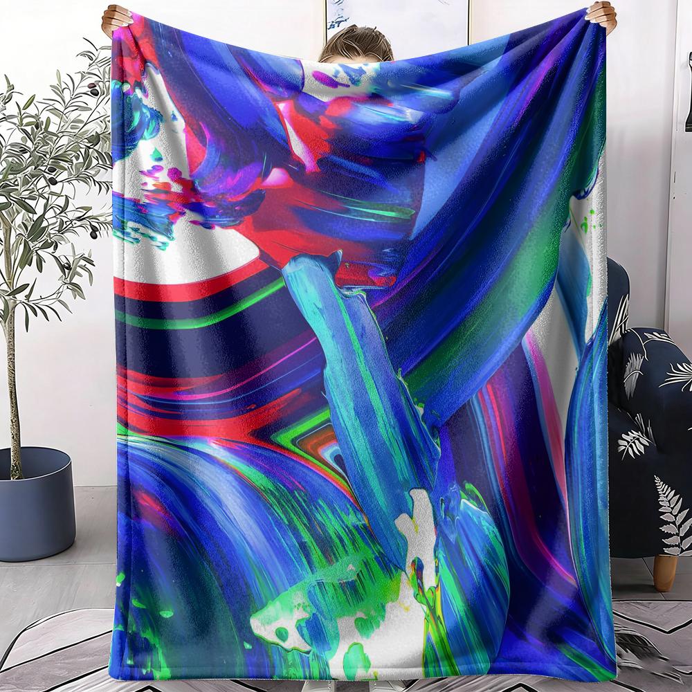 Abstract Paint Swirl Throw Soft Flannel AC Blanket Lightweight Summer Nap Throw Cozy  Blanket for Sofa Bed Travel Home