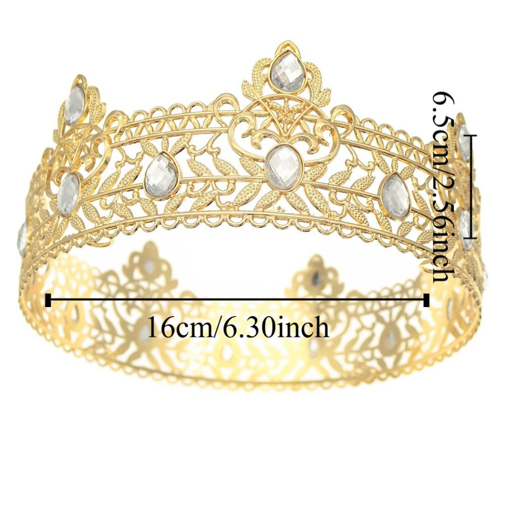 Hair Ornaments Baroque Crown Shiny Princess Tiara Elegant Rhinestone Crown Man