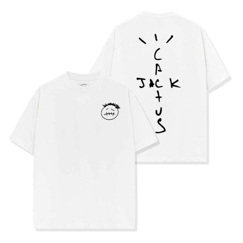 FlowStreet 100% Bavlna Oversized Tričko pro Muže Ženy HipHop Prané Trička Cactus Jack Krátký Rukáv Dárkové Vrcholy