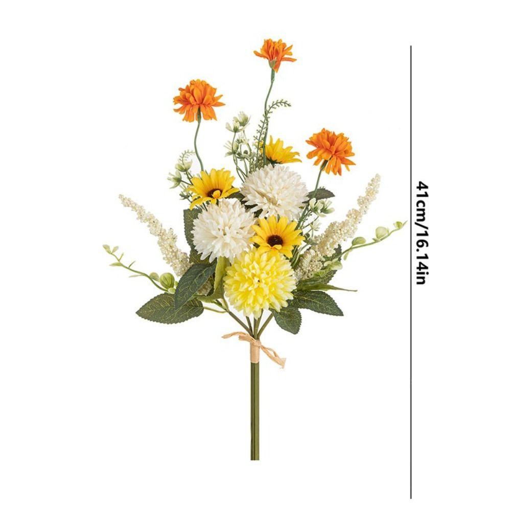 Silk Material Silk Artificial Flowers Bulbous Shape Simulated Flowers Bulbous Chrysanthemum Bubble Design