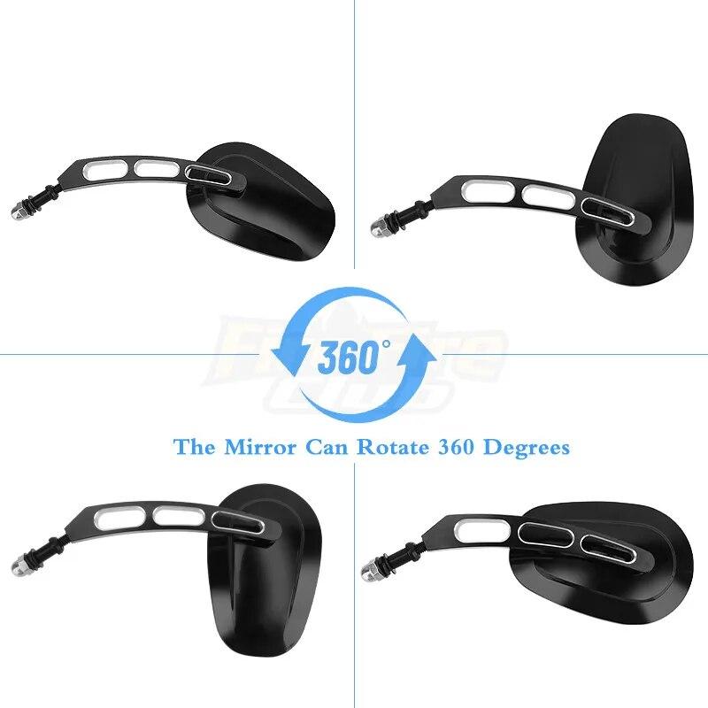 Universal Motorcycle Black Rearview Side Mirrors For Harley Touring Road King Dyna Softail FLHTC Classic Sportster XL 1200 883