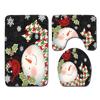 Christmas Shower Curtain Floor Mat Combination Four-Piece Set Bathroom Non-Slip Mat Toilet Absorbent Door Mat Carpet