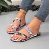 Mode Damen Print Clie Toe Slipper Flats Strandsandalen Sommermode Neue Flip Flops Bew Marke Lässige Kleider-Slides Zapatos Mujer