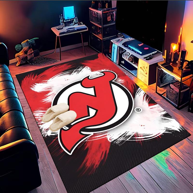 Jersey Devils Logo Area Rug Suitable for Indoor And Outdoor,Carpets for Kitchens, Homes, Offices, Living Rooms,Home Decor,Christmas Gift