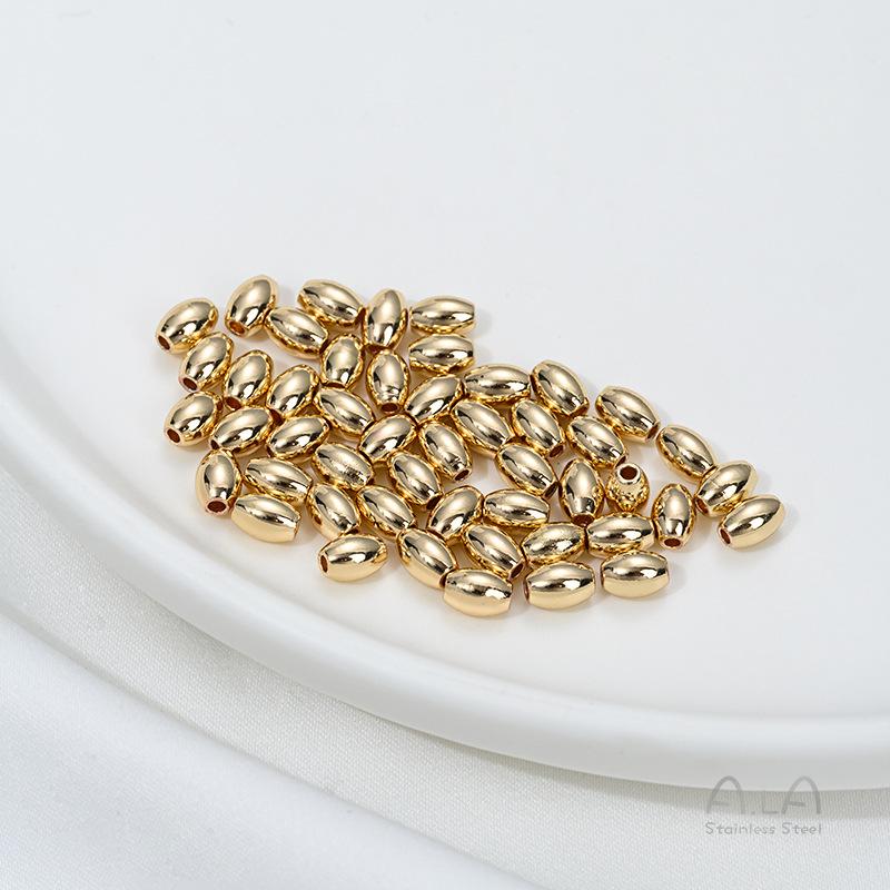 

Глянцевые бусины-разделители из нержавеющей стали для риса - аксессуары для изготовления украшений своими руками для браслетов и ожерелий