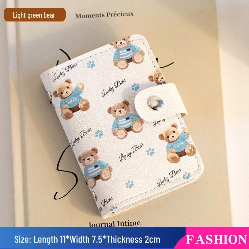 

Ультратонкий милый мультяшный держатель для карт: Большая вместимость, несколько отделений для карт, застежка-пряжка, компактный дизайн для женщин и мужчин, держатель для водительских прав