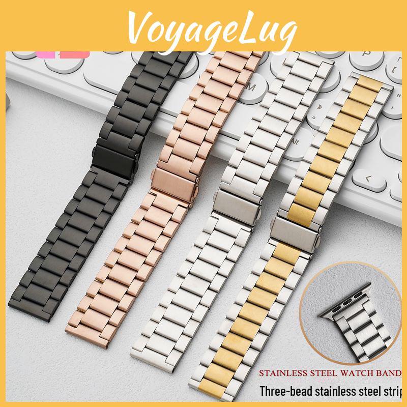 Strap Threebead Compatible For Steel Apple Watch Iwatch Samsung And Huawei Smartwatches