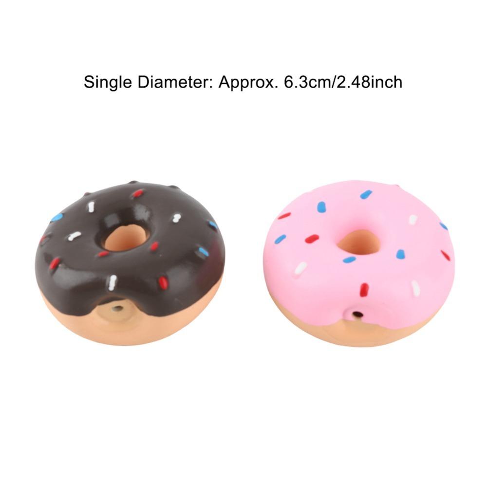 2 Pezzi Giocattolo Donut in Lattice Premium per Cani Giocattolo Donut Squeaky da Masticare per Cani Gioco Interattivo