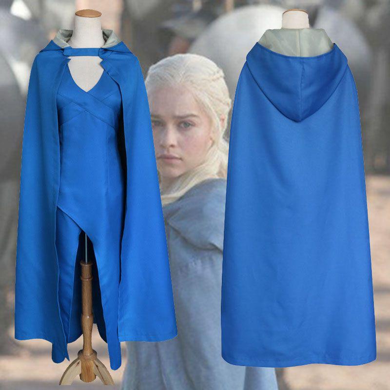 Exquisite Game Of Thrones Daenerys Targaryen Mother Of Dragons Costume Dress Cloak For Women