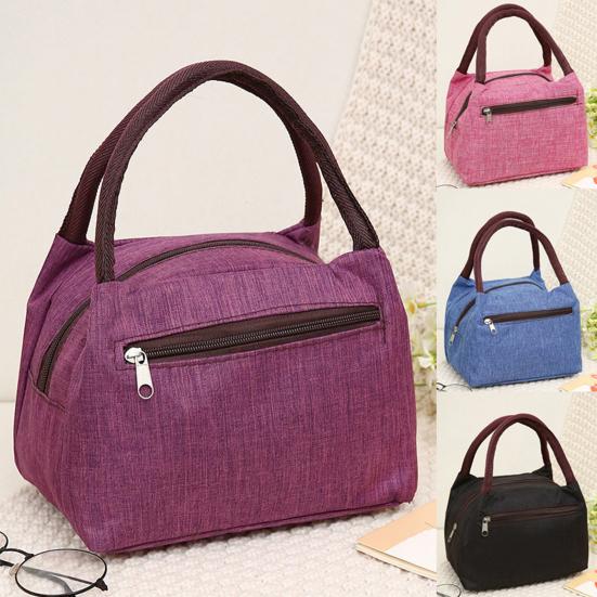 Portable Lunch Bag Thickened Oxford Waterproof Lunch Box Large Opening with Comfortable Handle for Work Travel And Mommy Bag