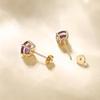 FANCIME Natürliche Amethyst-Ohrringe für K14 Einzeln Natürlich Für Beide Geschenkverpackung Inklusive Damen, Gold, 6mm, Stein, 1,47ct, Ohren, Amulett, Muttertag,