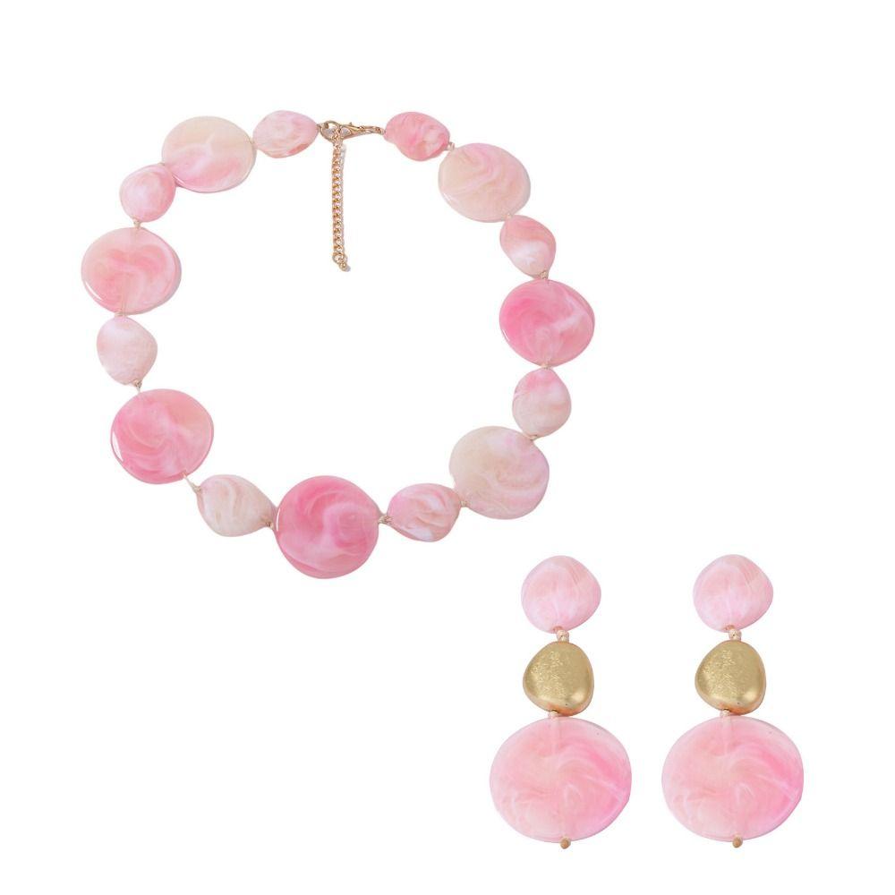 Irregular Vintage Beads Necklaces Pink Neck Chains New Chokers for Women