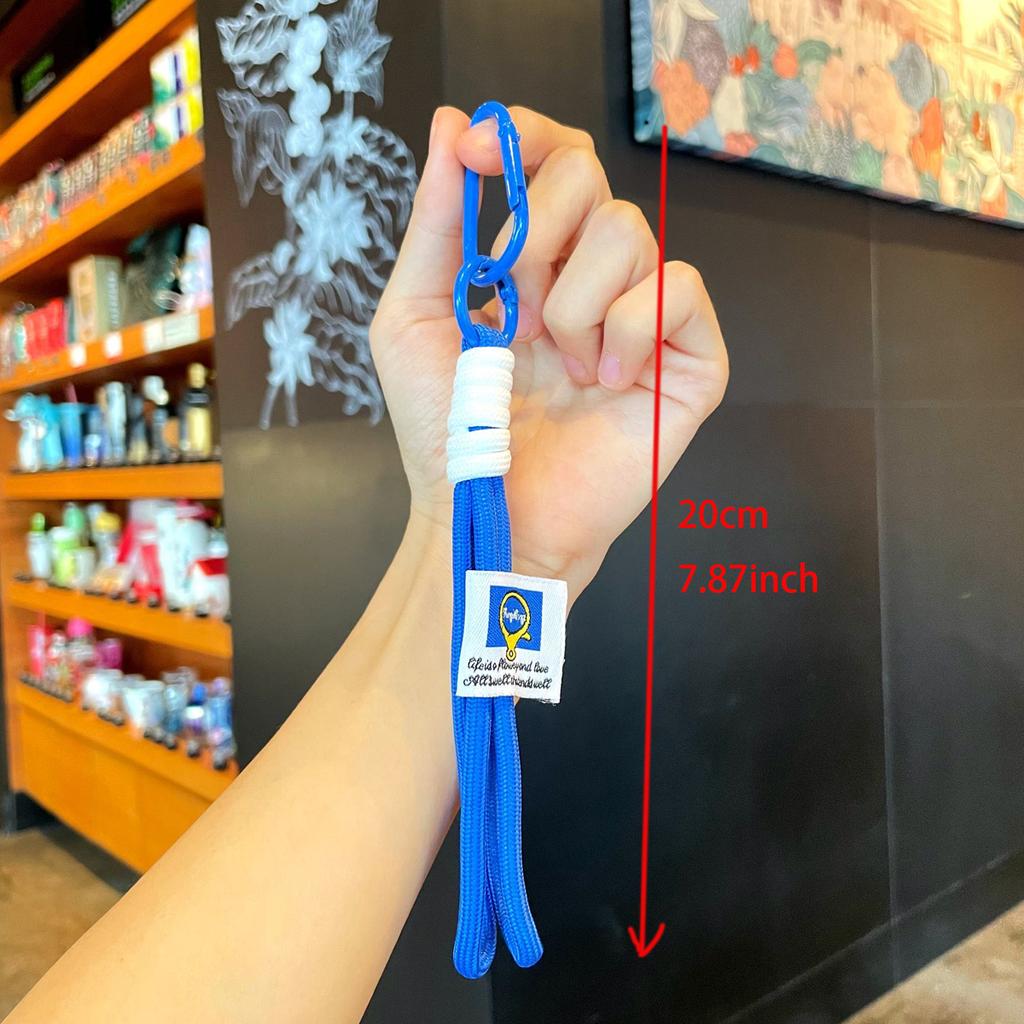 Hand Woven Umbrella Double Rope Nylon Rope Keychain Hiking Buckle for DIY Making Bag Pendant Keychain Charm