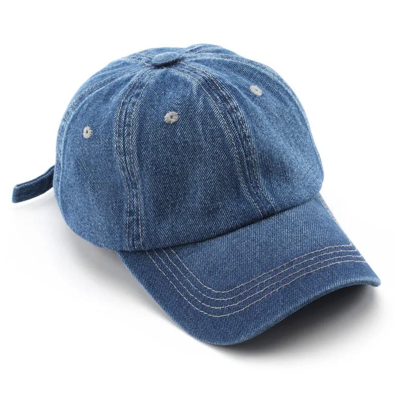 Baseball Cap Japanese Style Women Men Hat Solid Simple Denim Couple Hat Outdoor Sunscreen Sunshade Cap Spring Autumn Female Male