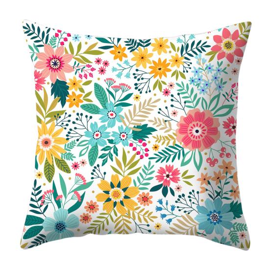 Cushion Cover Soft-touching Wide Application Portable Modern Floral Print Pillow Case Home Decor