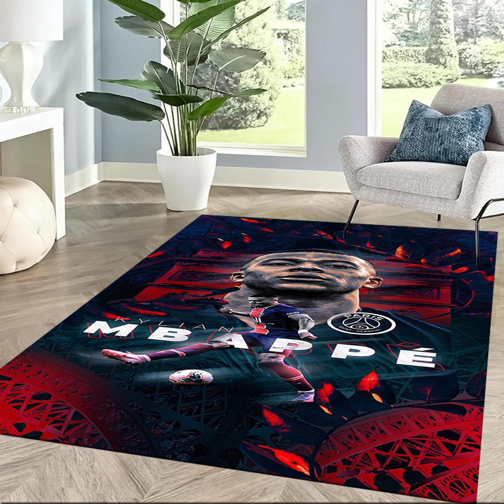 Mbappe 121 Floor Rug Office Rug Suitable for Decorate Room Living Rooms Kitchen Game Room Antislip Carpet Office Home Decor