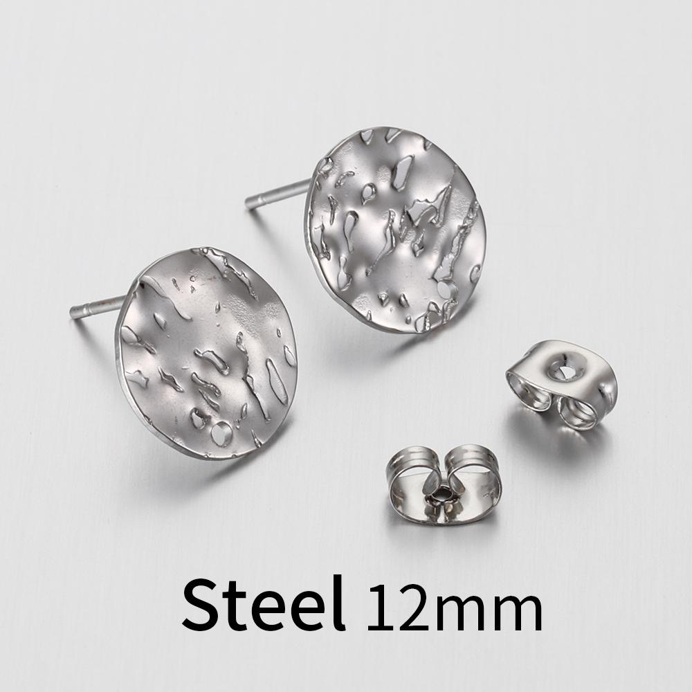 5Pairs Stainless Steel Embossing Round Ear Studs Ear Plug Set Earring Posts Back Stoppers Earrings Piercing DIY Jewelry Making