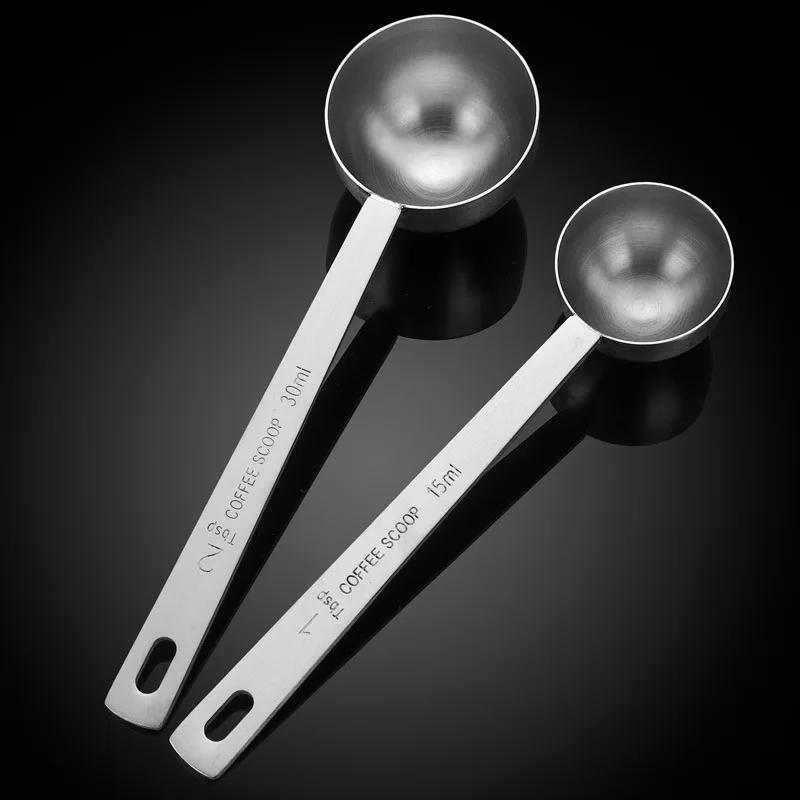 Stainless Steel Coffee Scoop, Tablespoon Measuring Spoon Long Handle Coffee Spoon for Kitchen Cafe Making