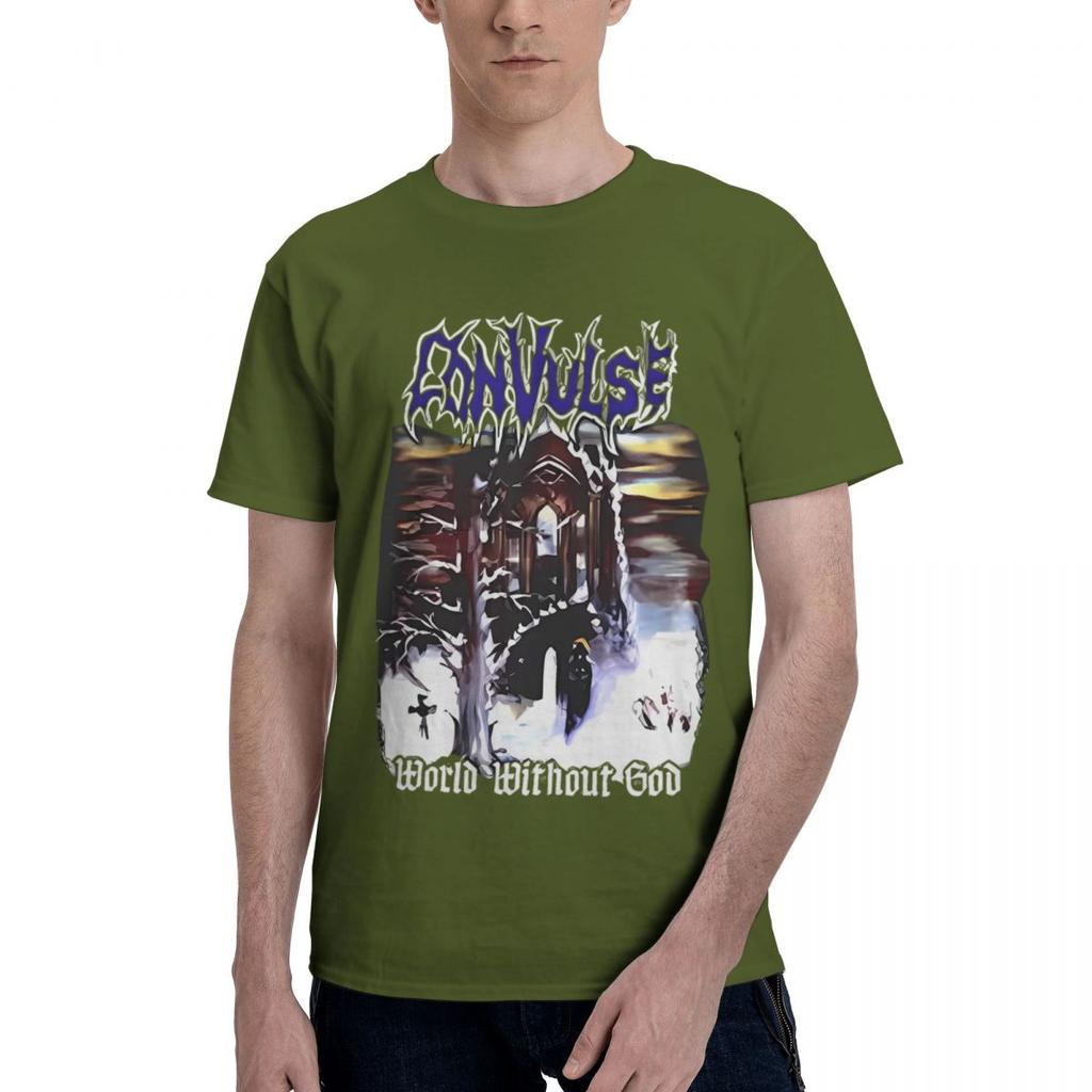 Convulse World Without God 100 Cotton Casual Breathable Confortable Man Funny Mens TShirts Mens Shirt