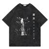 Vinland Saga Anime Vintage Washed Tshirt Graphic Print Hip Hop Streetwear Loose Y2k Summer Short Sleeve Cotton Top