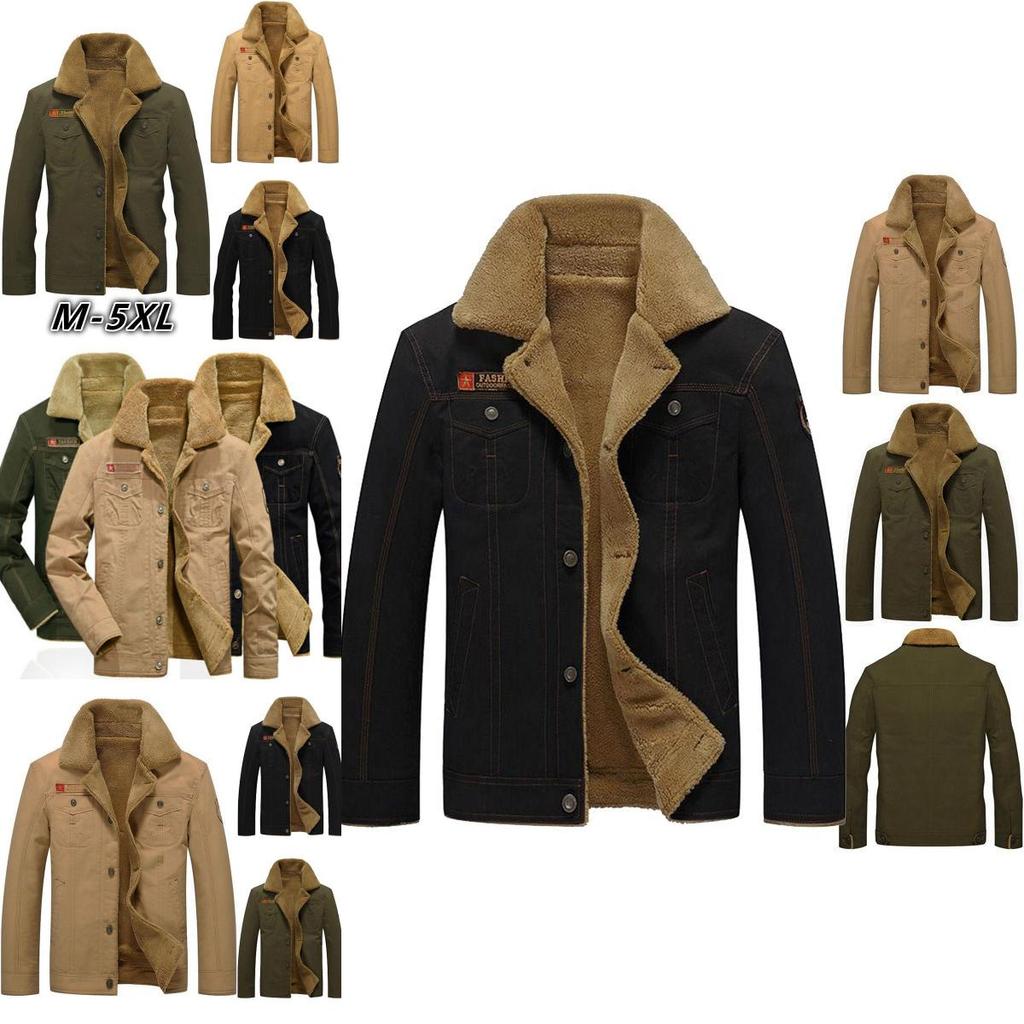 Winter Bomber Jacket Men Pilot Warm Male Fur Collar Army Tactical Jacket Coat