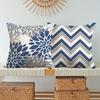 Blue And White Geometric Linen Pillowcase Sofa Cushion Cover Home Decoration Can Be For You 40X40 45X45 50X50