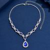 1PC Women's Fashion Trendy Water Drop Flower Pendant Necklace Zircon Suitable for Date, Party, Festival Gifts-2165