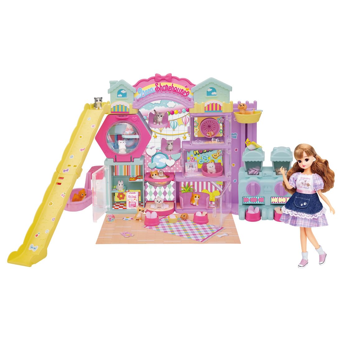 

Takara Tomy Dog and Cat Share House DX Pretend Play Toy for Ages 3 and Up Licca-chan Dress-Up