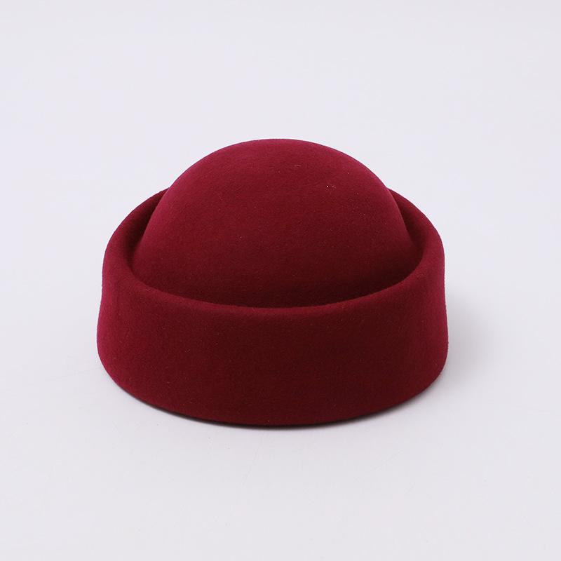 Cappello a scatola medica francese retrò in lana Hepburn autunno e inverno berretto letterario da ricchi vecchi cappello da hostess cappello a cilindro europeo e americano